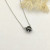 David Yurman Silver 8mm Four-Prong Black Diamond Necklace Adjustable 42+3+3cm