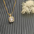 David Yurman Gold Square White Diamond Pendant Necklace, 1.5mm Chain, Length 45cm + 5cm