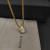David Yurman Gold Cable Necklace with Half-Pav&Atilde;&copy; Diamonds