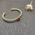 David Yurman Gold Tone 4mm Cable Square Red Diamond Cuff Bracelet