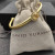 David Yurman Gold Tone 4mm Cable Square White Diamond Cuff Bracelet