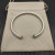 David Yurman 4mm Sterling Silver Light Green Diamond Bangle Bracelet