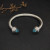 David Yurman 7mm Cable Bracelet with Blue Pav&Atilde;&copy; End Caps