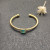 David Yurman Gold Tone 4mm Cable Square Blue Diamond Cuff Bracelet