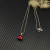 David Yurman Sterling Silver 11mm Four-Prong Red Diamond Necklace