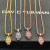 David Yurman Rose Gold Purple Diamond Gumball Necklace, 2mm Chain, 45+5cm Adjustable Length