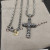 David Yurman Chevron Cross Black Diamond Necklace