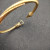 David Yurman 4mm Gold Diamond Hook Cuff Bracelet, Fits Wrist Size 16cm - 20cm