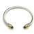 David Yurman 5mm Gold-End Black Diamond Cable Cuff Bracelet
