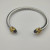 David Yurman 5mm Gold Cable Bracelet with Faceted Edge Design and Purple Diamonds