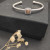 David Yurman 4mm Square-Cut Cable Champagne Diamond Cuff Bracelet