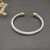 David Yurman 5mm Gold and Silver Cable Cuff Bracelet with Pav&Atilde;&copy;-Set Round End Caps