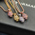 David Yurman Rose Gold Purple Diamond Gumball Necklace, 2mm Chain, 45+5cm Adjustable Length
