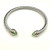 David Yurman 5mm Double Diamond End Light Green Diamond Cuff Bracelet Silver