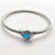 David Yurman 3mm Cable Wire Square Blue Diamond Bangle Bracelet
