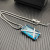 David Yurman Blue Crystal Bezel Pendant Necklace