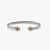David Yurman 5mm Gold and Silver Gold End Cuff Bracelet, Fits Wrist Size 16cm - 20cm