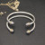 David Yurman 4mm Gold and Silver Cable Cuff Bracelet with Smooth Round End Caps