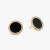 David Yurman 14mm Gold Black Onyx Diamond Circle Stud Earrings