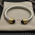 David Yurman 7mm Gold Black Diamond Head Gemstone Bracelet, Fits Wrist Sizes 16&acirc;20cm