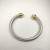 David Yurman 7mm Gold Pav&Atilde;&copy; Half-Diamond Head Cable Cuff Bracelet