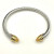 David Yurman 5mm Gold-End Yellow Diamond Cable Cuff Bracelet