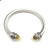 David Yurman 7mm Cable Cuff Bracelet with Rotating End Caps Yellow Diamonds
