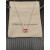 David Yurman Silver 8mm Four-Prong Red Diamond Necklace Adjustable 42+3+3cm