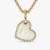 David Yurman Gold Heart White Mother-of-Pearl Necklace, 2mm Chain, 45+5cm Adjustable Length