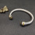 David Yurman Gold and Silver 7mm Double End Cap Cable Bracelet with Brown Pav&Atilde;&copy;