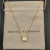 David Yurman Gold 8mm Four-Prong Green Diamond Necklace