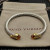 David Yurman 5mm Silver Cable Bracelet with Gold Station and Five-Row Pav&Atilde;&copy; Champagne Diamond Accent