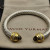 David Yurman 7mm Gold Gemstone Head Brown Diamond Bracelet, Fits Wrist Sizes 16&acirc;20cm