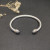 David Yurman 5mm Gold and Silver Cable Cuff Bracelet with Smooth Round End Caps