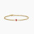 David Yurman 4mm Gold Single Stone Red Diamond Bracelet