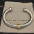 David Yurman 7mm Sterling Silver Cable Cuff Bracelet with Gold Bead End Caps White Diamonds