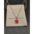 David Yurman 14mm Square Red Diamond Necklace