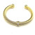 David Yurman 7mm Gold-Tone Beaded Cable Bracelet with White Diamond Accents
