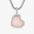 David Yurman Silver Heart Pink Opal Necklace, 2mm Chain, 45+5cm Adjustable Length