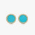 David Yurman 14mm Gold Round Turquoise Diamond Stud Earrings