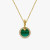 David Yurman 17.8mm Gold Round Peacock Green Diamond Necklace